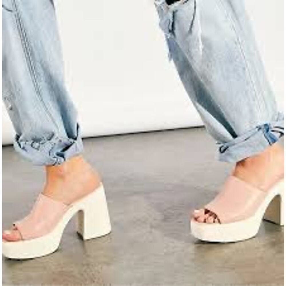 NEW-FREE PEOPLE ZOE PLAT‎ NATURAL/PINK PLATFORM Sz:8.5 Ret$138 RARE COLOR - Picture 2 of 8